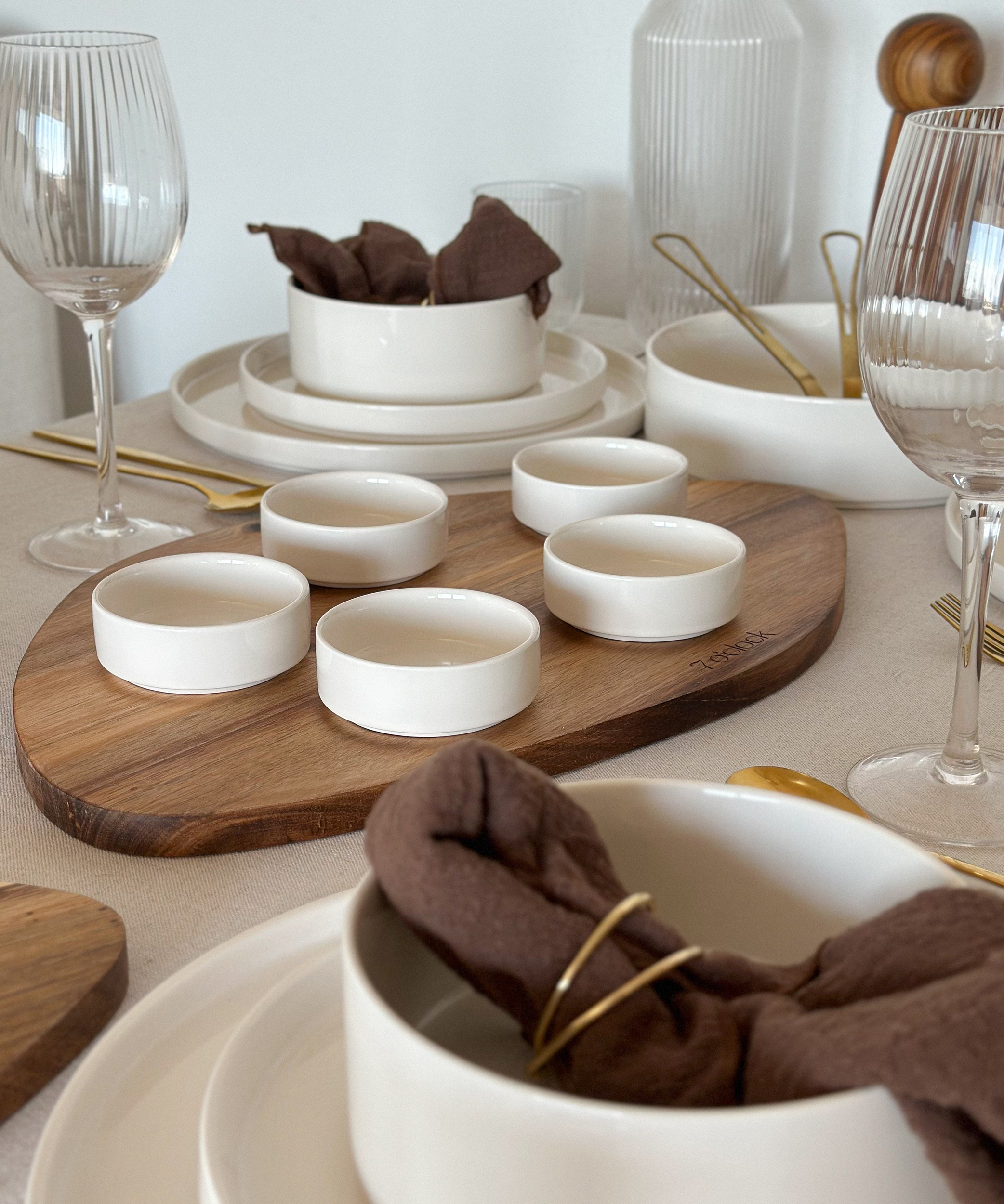 Dip bowls set of 6 in cream white | Nia