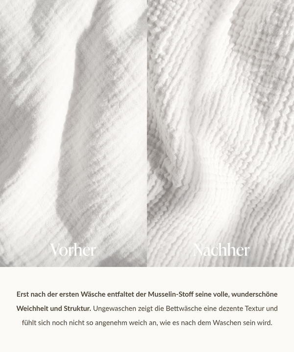 White muslin double bed linen | Haven