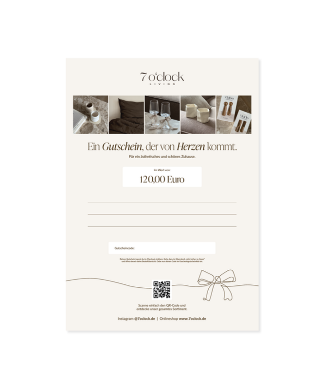 7 o'clock Geschenkgutschein 120 Euro Guthaben