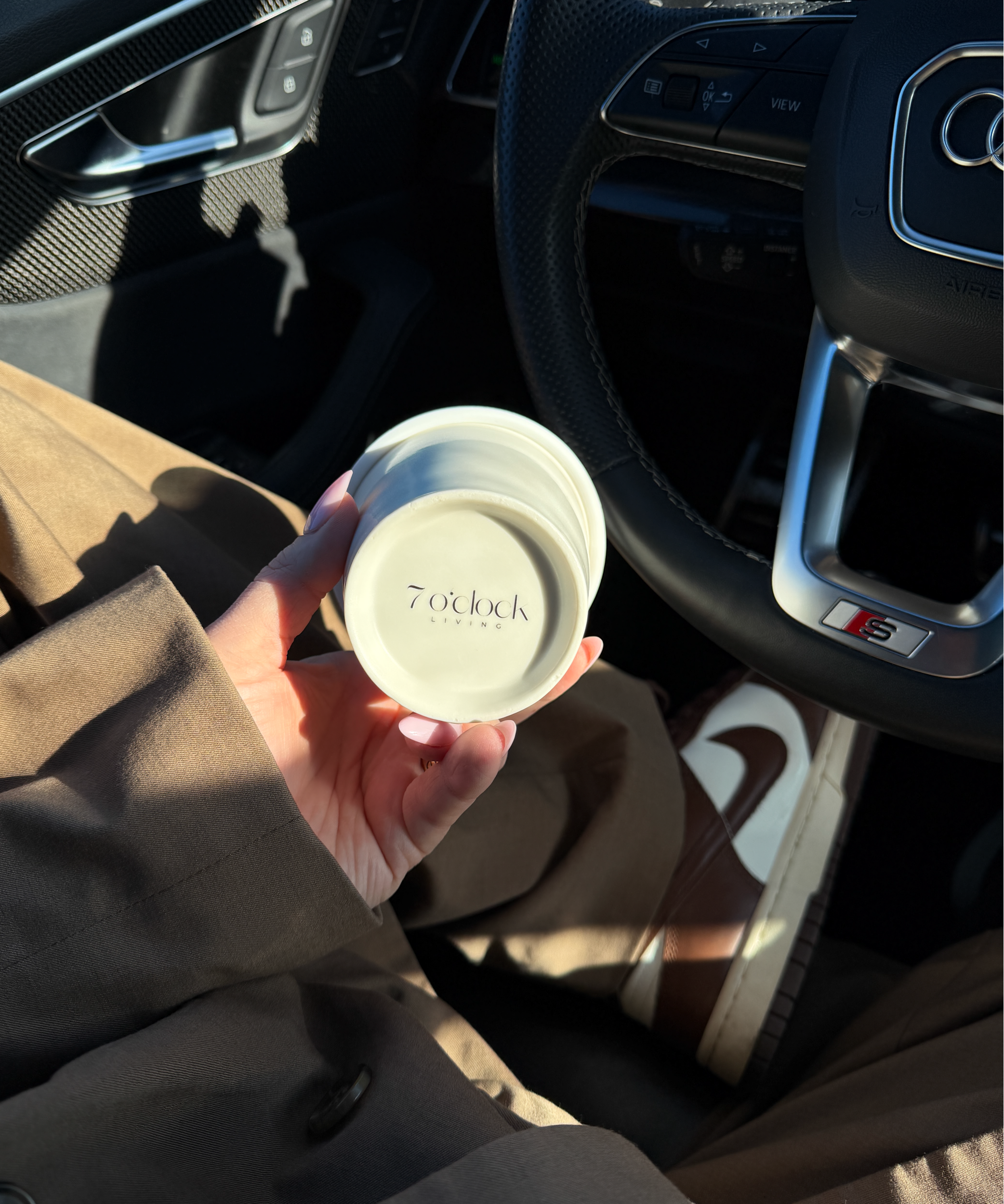 Ceramic To-Go Mug with White Silicone Lid | Brooklyn