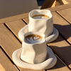 Silicone Coasters with Organic Design, Beige | Elou