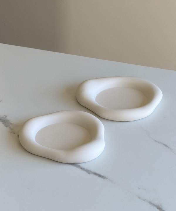 Silicone Coasters with Organic Design, Beige | Elou