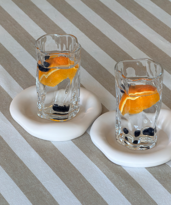Silicone Coasters with Organic Design, Beige | Elou