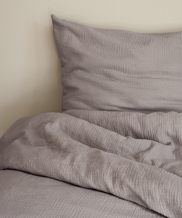 Light grey muslin single bed linen 135x200 + 80x80 | Haven