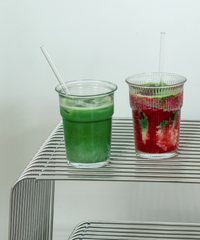 Ribbed Drinking Glass in To-Go Design | Liva