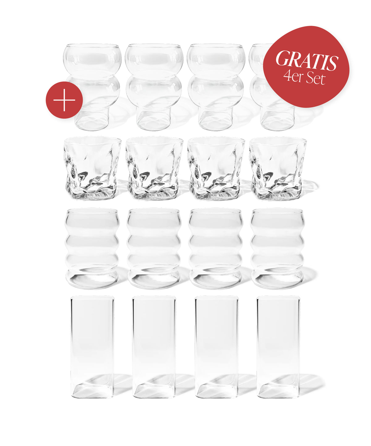 Bestseller Bundle: 12-piece glass set + FREE 4-piece Tokyo glass set