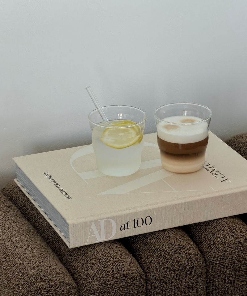 Kleines Trinkglas im Wellen-Design aus der Serie Capri – Größenübersicht