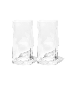 Großes Trinkglas im skulpturalen Design – glace collection von 7 O'CLOCK