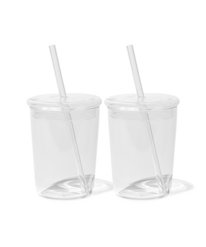 Trinkglas mit Deckel und Strohhalm im To-Go Design – liv collection von 7 O'CLOCK