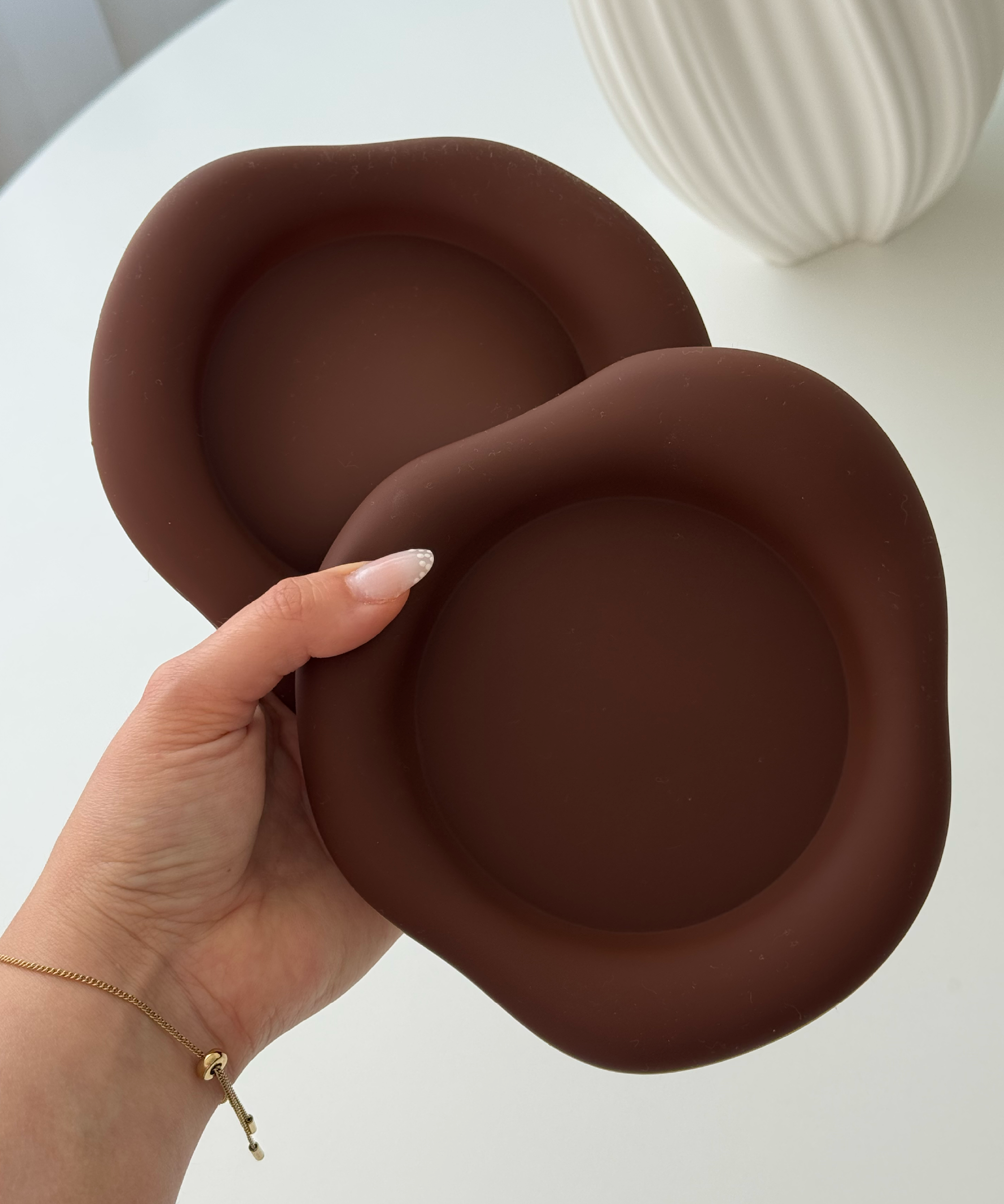 Silikon Untersetzer im organischen Design Dunkelbraun | Elou