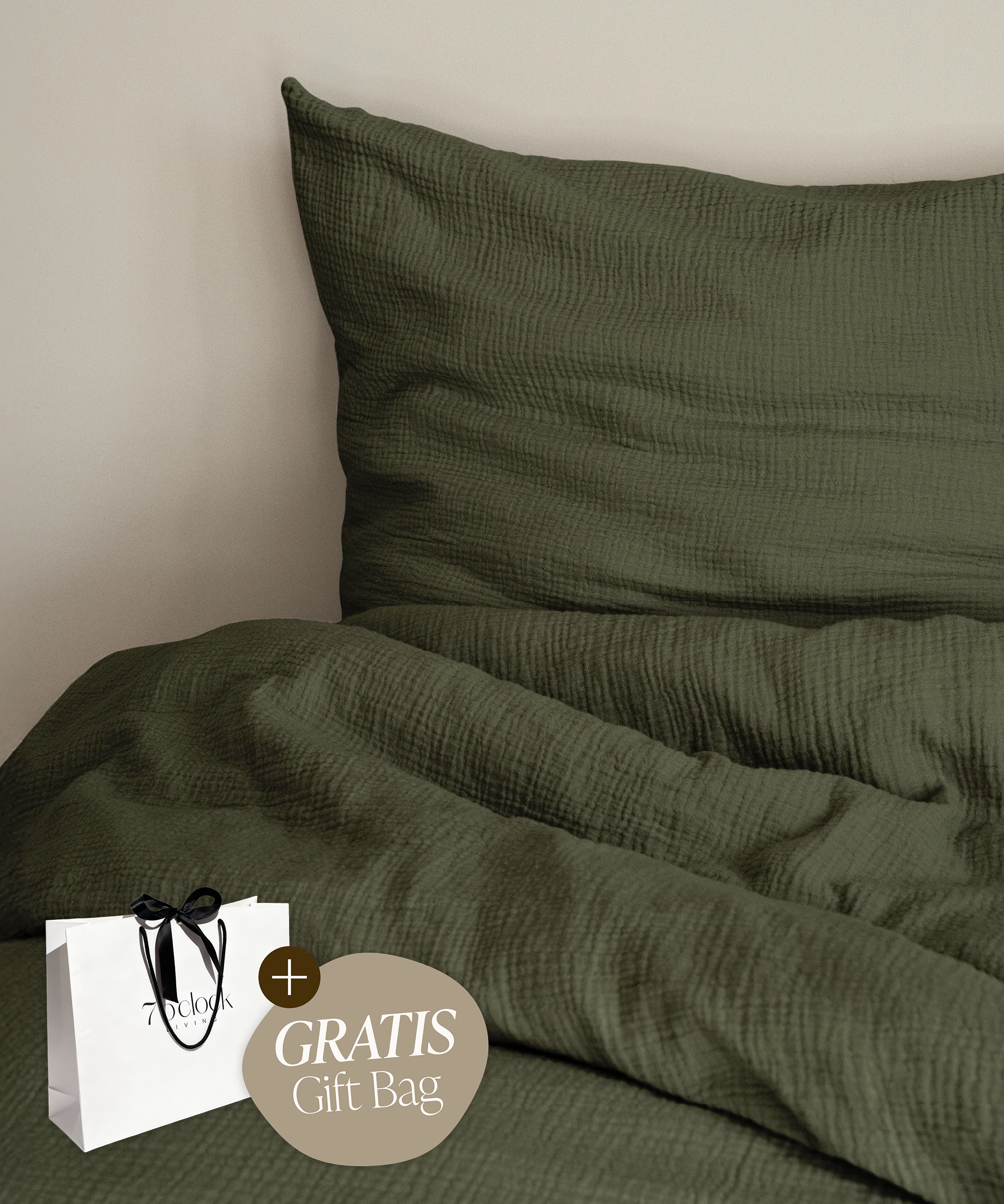 Khaki Muslin Single Sheets | Haven