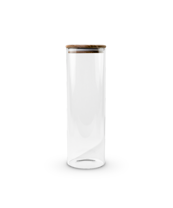 Large storage jar with acacia wood lid 2000ml | Caya