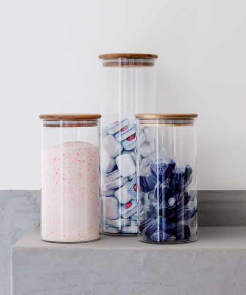 Großes Aufbewahrungsglas aus der Design-Serie Caya – Materialdetail