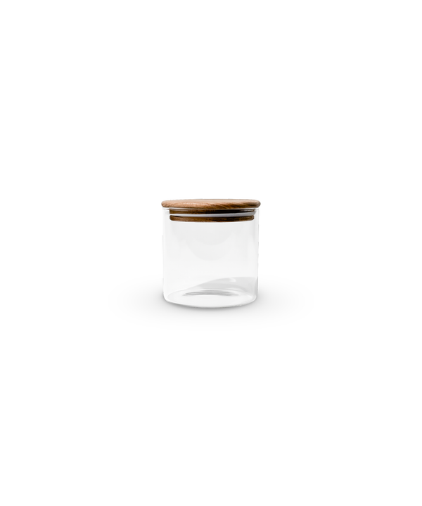 Small storage jar with acacia wood lid 600ml | Caya