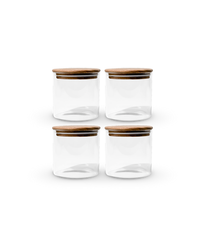 Small storage jar with acacia wood lid 600ml | Caya