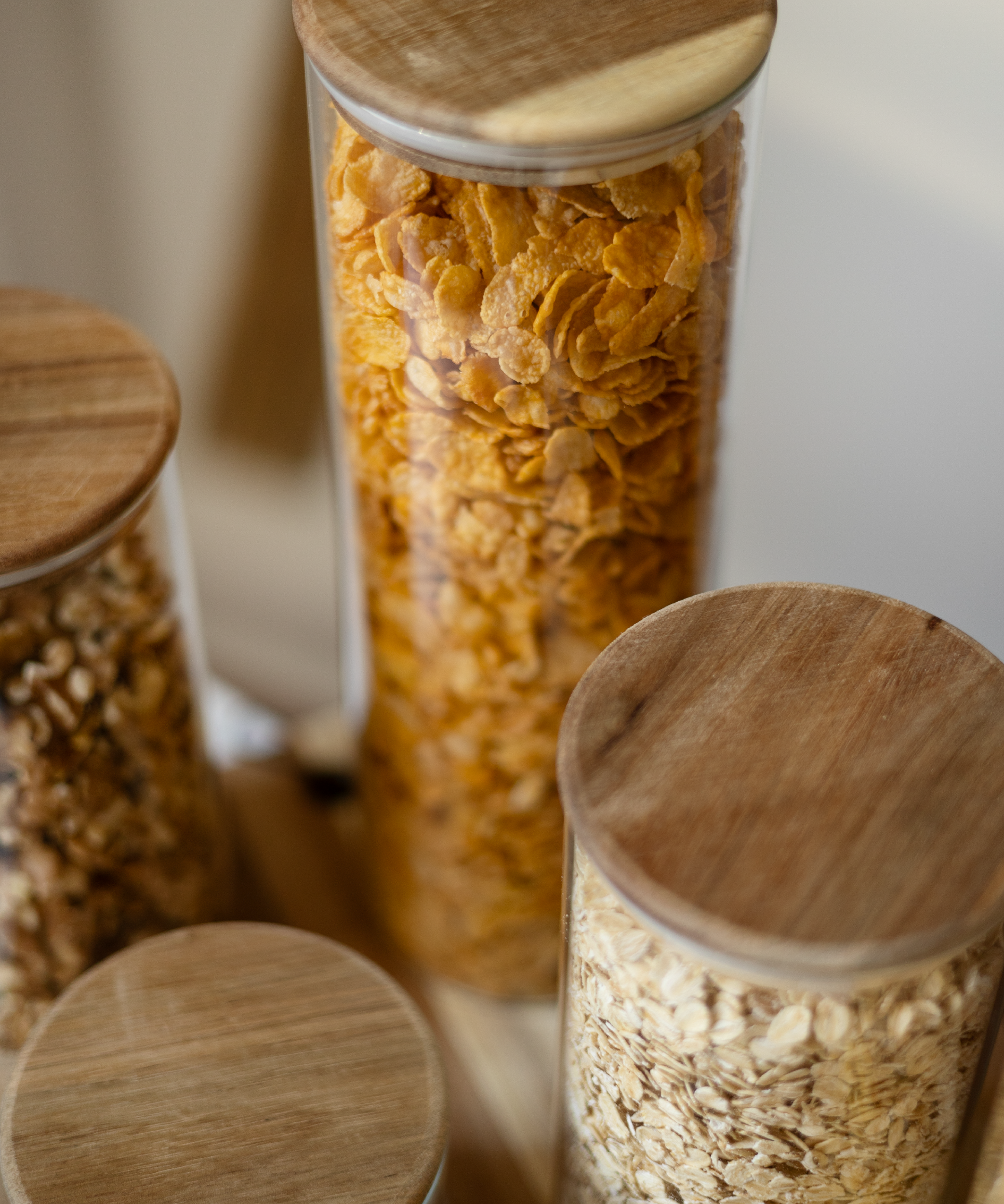 Storage jar set with acacia wood lid | Caya