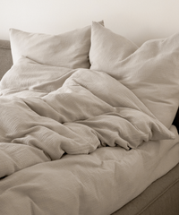 Beige muslin single bed linen | Haven
