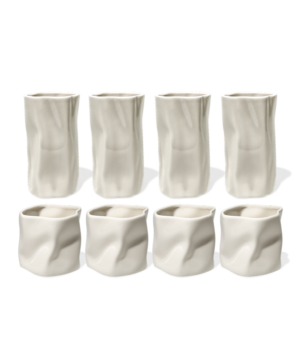 Set of Small & Large Ceramic Mugs Cream White | Alaska