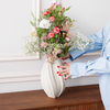 Oblong ceramic vase in white | Flora