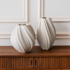 Oblong ceramic vase in white | Flora