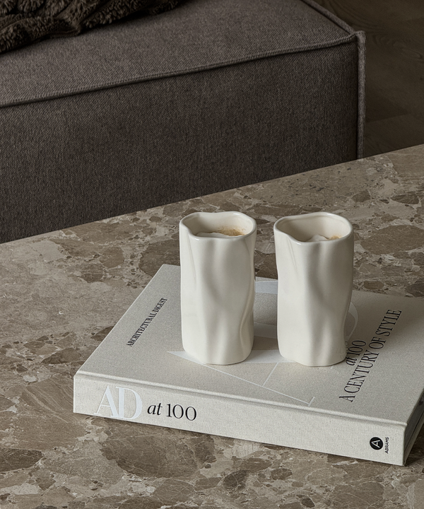 Set of Small & Large Ceramic Mugs Cream White | Alaska