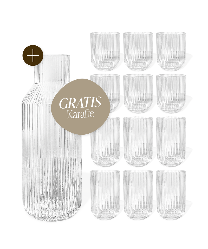 12er Gläser-Set mit gratis Karaffe – paris collection von 7 O'CLOCK