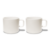 Cups with handles in glossy cream white | Nia