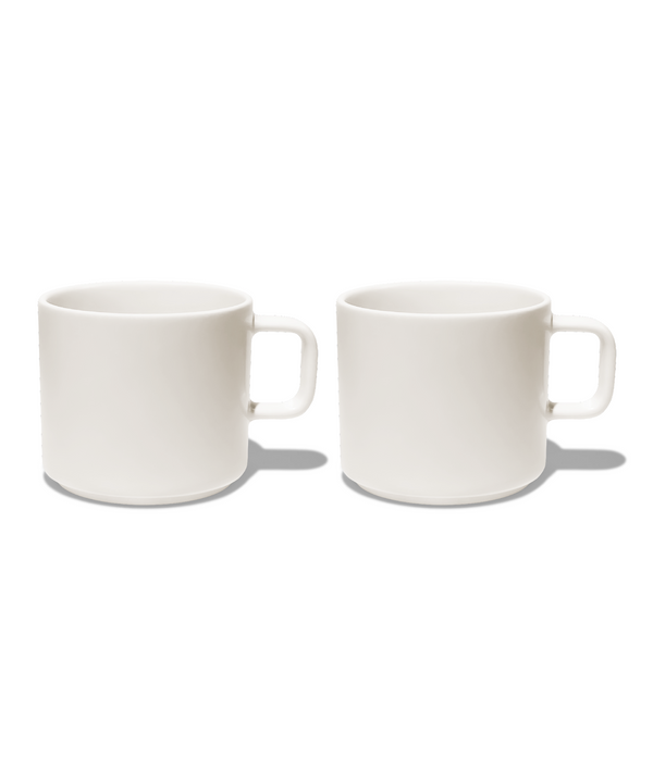 Cups with handles in glossy cream white | Nia