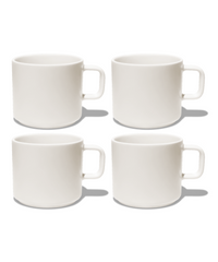 Cups with handles in glossy cream white | Nia