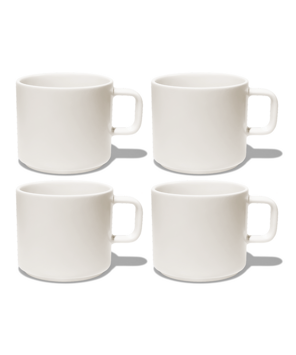 Cups with handles in glossy cream white | Nia