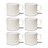 Cups with handles in glossy cream white | Nia