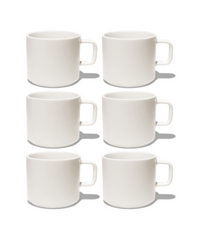 Cups with handles in glossy cream white | Nia