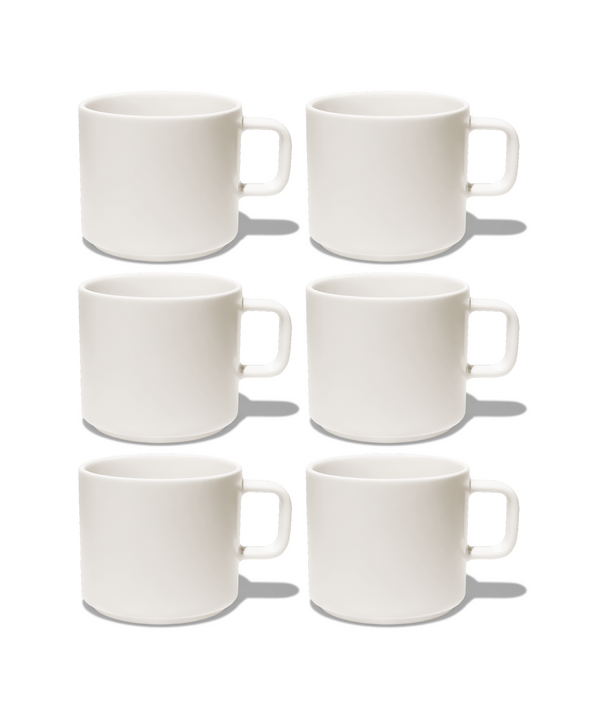 Cups with handles in glossy cream white | Nia
