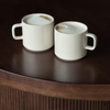 Cups with handles in glossy cream white | Nia