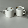 Cups with handles in glossy cream white | Nia