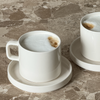 Cups with handles in glossy cream white | Nia