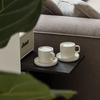 Cups with handles in glossy cream white | Nia