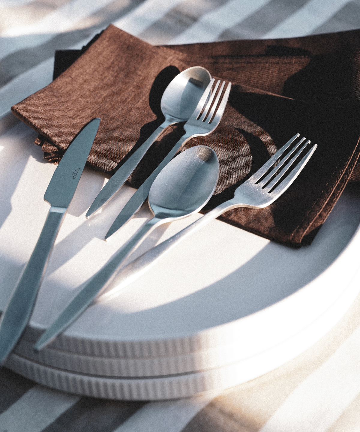 Cutlery set silver matt brushed | Tava