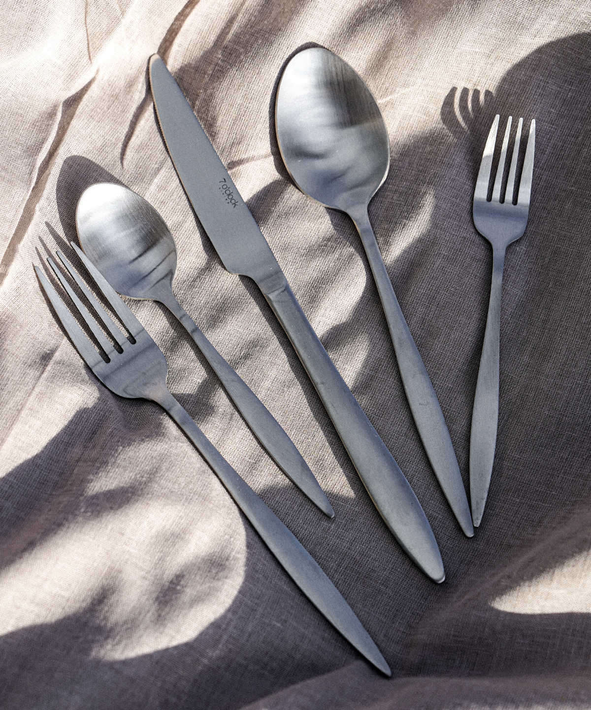 Cutlery set silver matt brushed | Tava