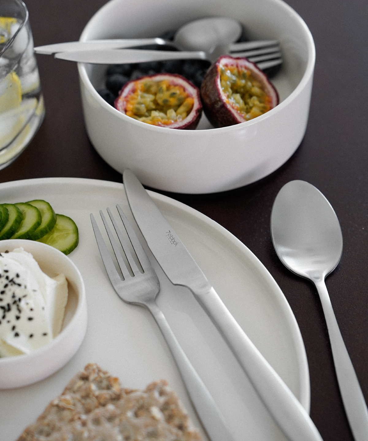 Cutlery set silver matt brushed | Tava