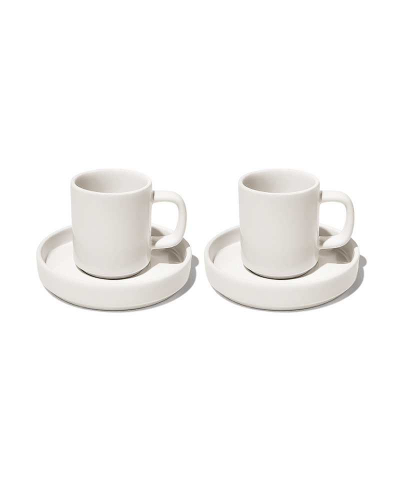 Espresso-Tasse mit Untertasse in Cremeweiß – nia collection von 7 O'CLOCK