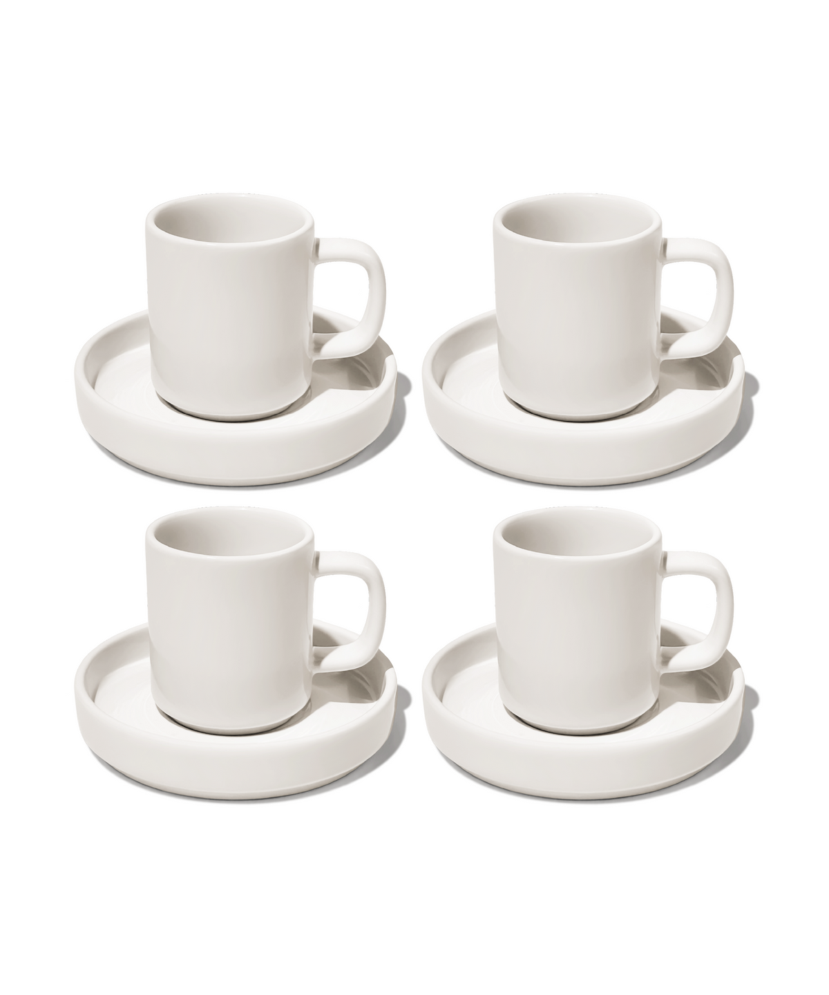 Espresso-Tasse mit Untertasse in Cremeweiß aus der Serie Nia – Materialdetail