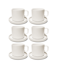 Cup with saucer in cream white glossy | Nia