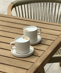 Saucer in cream white glossy | Nia