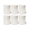 Set of 6 handleless mugs in cream white with grooves | Nia