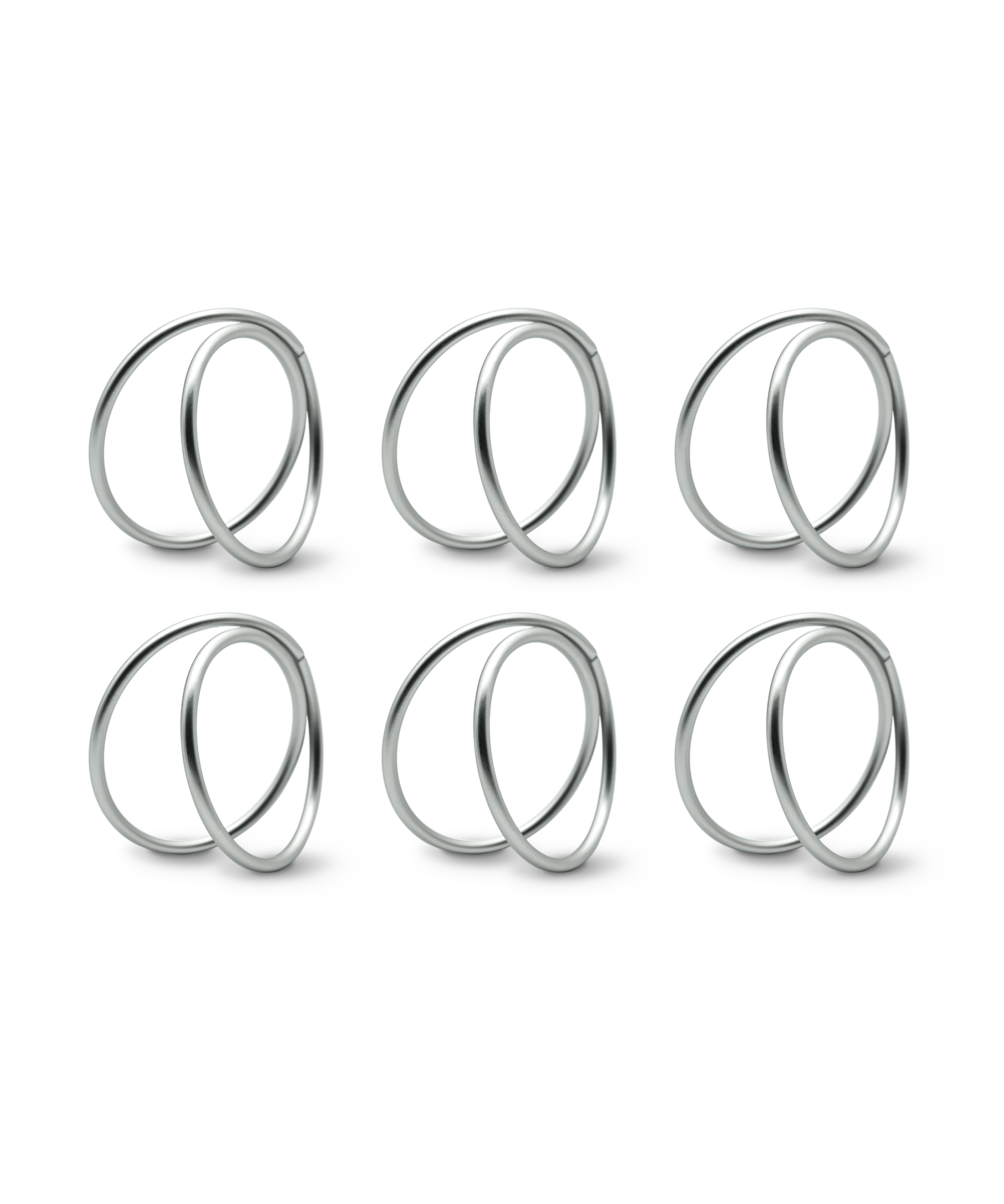 Modern napkin rings in matt silver in a set of 6 | Rina