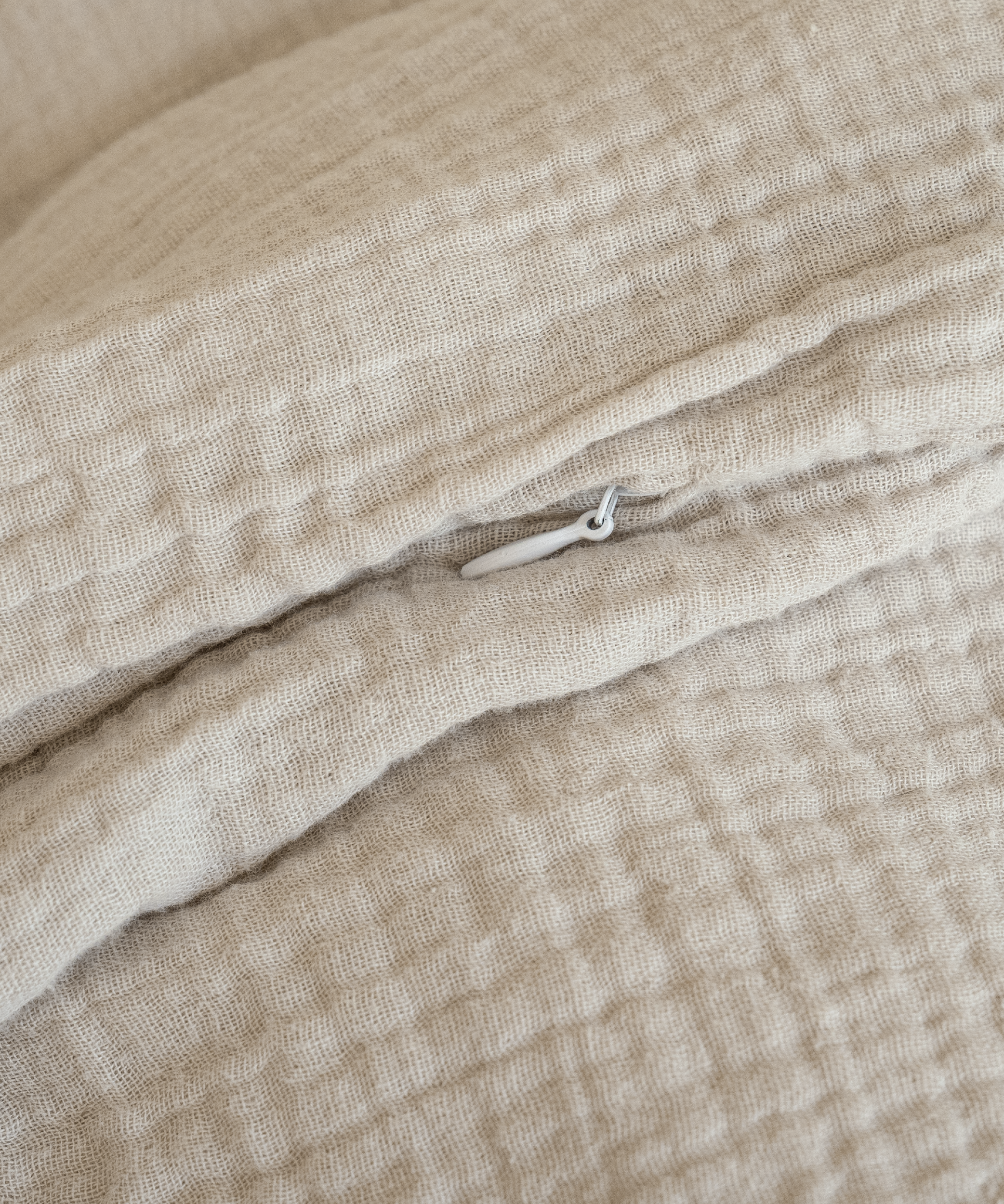 Haven Doppelbett-Set Beige | 1× Musselin Doppelbettwäsche + 2× Kissenbezug 40×80