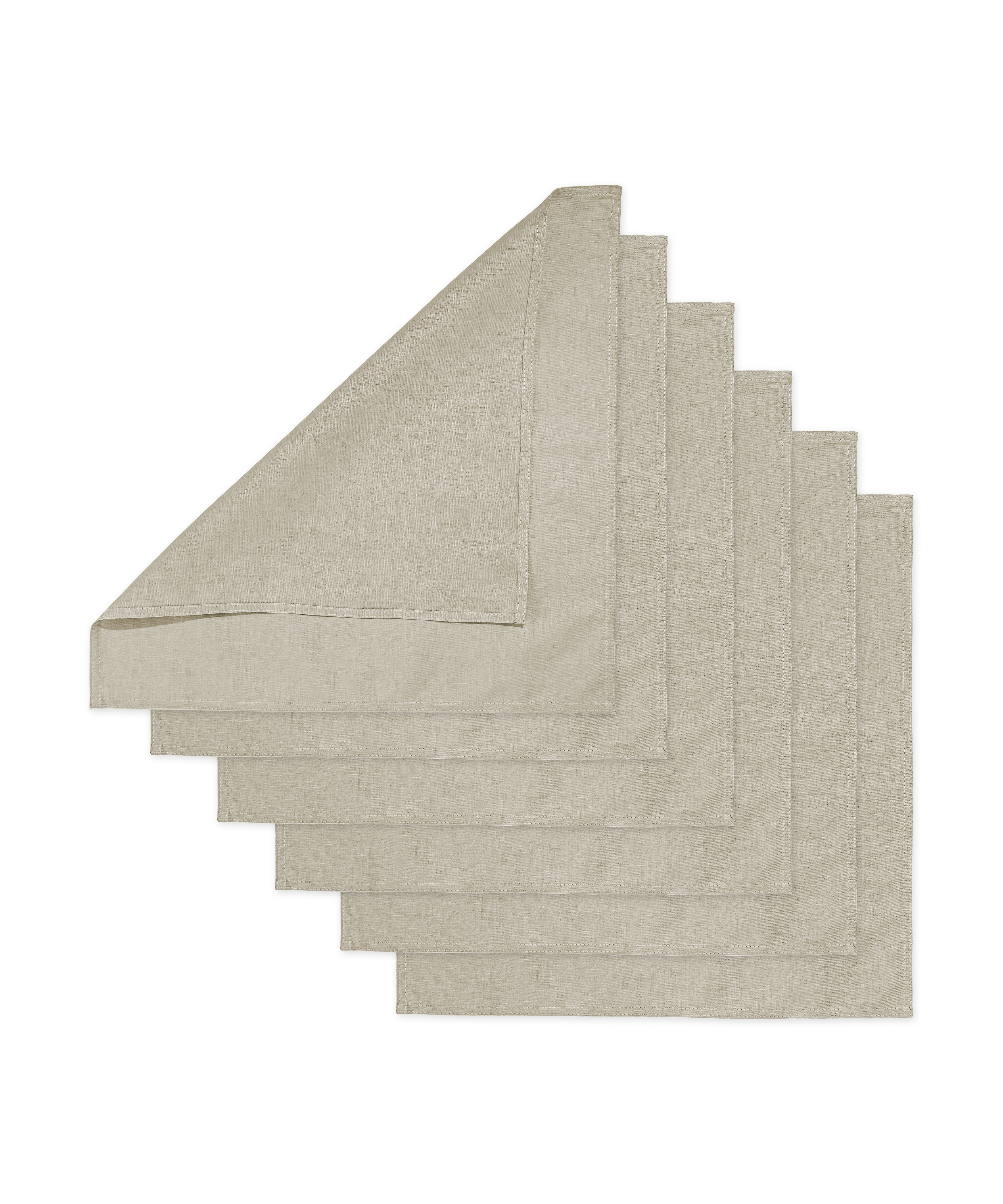 Beige cotton linen napkins 40x40cm in a set of 6 | Kyla