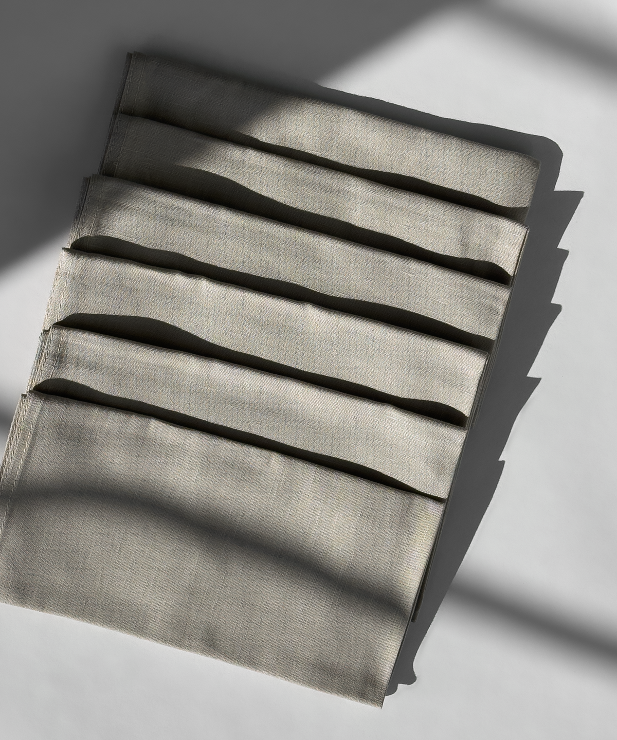Beige Servietten 6er Set, Serie Kyla – Draufsicht