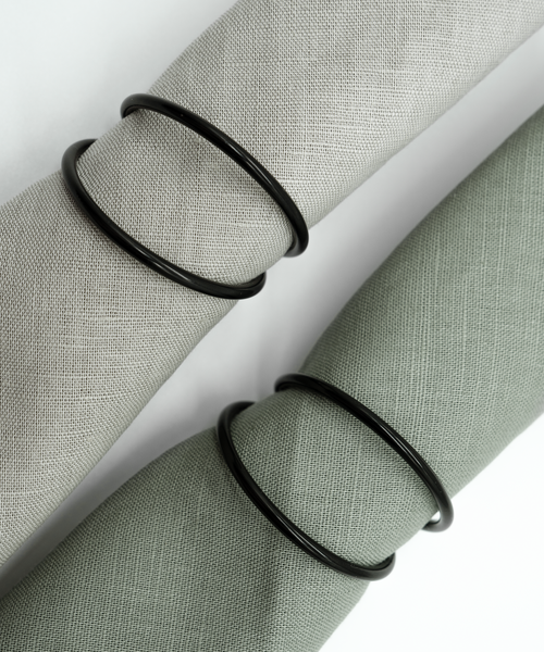 Serviettenringe Schwarz 6er Set, Serie Rina – Detailansicht